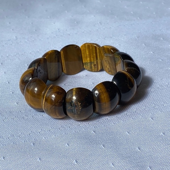 Tiger Eye Gemstone Stretchy Bracelet - Picture 13 of 15